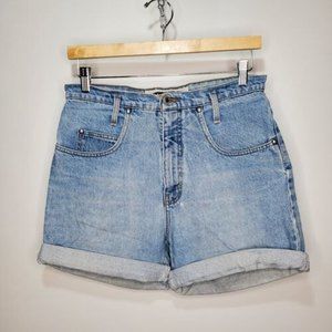 Vintage 90's Anchor Blue High Waisted Mom Button Fly Denim Shorts Women's Sz M